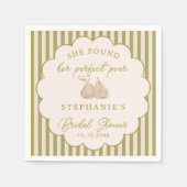 Sage Green Pink Preppy Perfect Pear Bridal Shower  Serviette (Vorderseite)