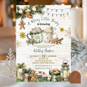 Sage Green Plaid Rustic Baby is Brewing Invitation Einladung