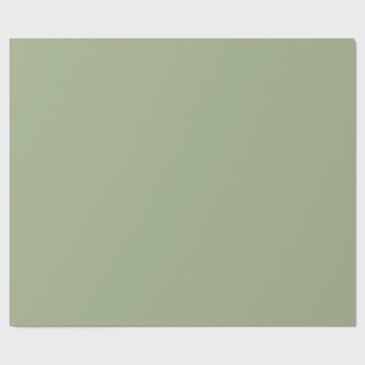 Sage Green Plain Solid Color Geschenkpapier (Flach)