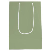 Sage Green Plain Solid Color Mittlere Geschenktüte (Rückseite)