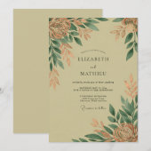 Sage Green Polished Rustic Wedding Einladung (Vorne/Hinten)
