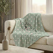 Sage Green Polka Dot Monogram Parents’ Eid Gift Fleecedecke