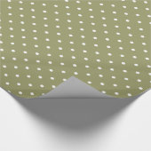 Sage Green Polka Dots Geschenkpapier (Ecke)