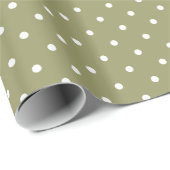 Sage Green Polka Dots Geschenkpapier (Rolleneckpunkt)