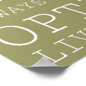 Sage Green positive Gedanken Inspiration Worte Poster (Ecke)