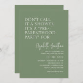 Sage Green Pre - Parenthouse Party | Babydusche Einladung (Vorne/Hinten)