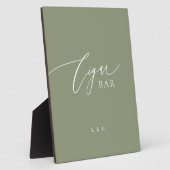 Sage Green Premium Wedding Cigar Bar Sign Fotoplatte (Seite)