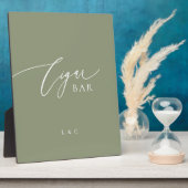 Sage Green Premium Wedding Cigar Bar Sign Fotoplatte (Seite)