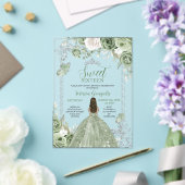Sage Green Princess Butterfly Silver Sweet Sixteen Acryleinladungen (In Situ (Hochzeit))