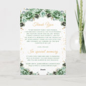 Sage Green Princess Floral Quinceañera Programm (Rückseite)