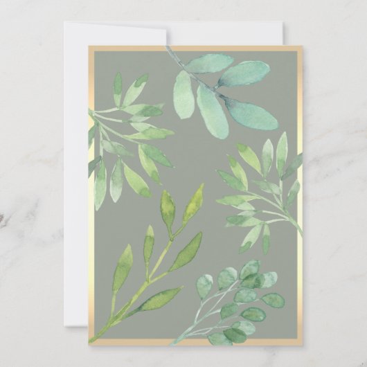 Sage Green Probe Dinner Einladung (Rückseite)