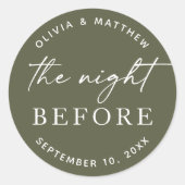 Sage Green Probe Dinner | Naturenacht vorher Runder Aufkleber (Vorderseite)