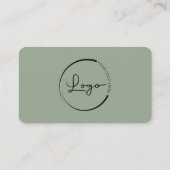 Sage Green Professional Logo QR Code  Visitenkarte (Rückseite)