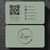 Sage Green Professional Logo QR Code  Visitenkarte