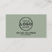 Sage Green Professional Logo QR Code Visitenkarte (Vorderseite)