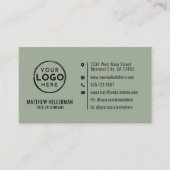 Sage Green Professional Minimalist QR Code Logo Visitenkarte (Vorderseite)