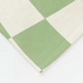 Sage Green Psychedelic Checkered Groovy Grid Patte Fleecedecke (Ecke)