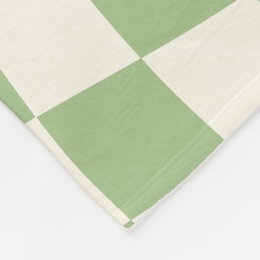 Sage Green Psychedelic Checkered Groovy Grid Patte Fleecedecke (Ecke)