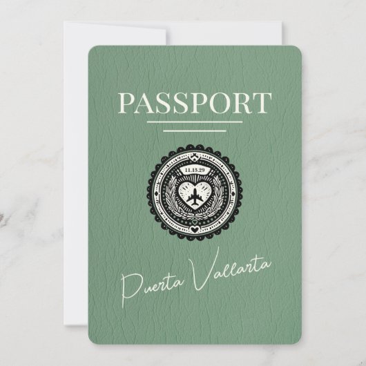 Sage Green Puerta Vallarta Pass Save The Date (Vorderseite)