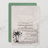 Sage Green Puerta Vallarta Passport Wedding Einladung (Vorne/Hinten)
