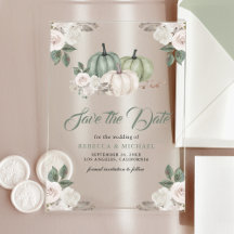 Sage Green Pumpkin Floral Hochzeit Speichern Sie d