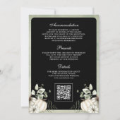 Sage Green Pumpkin Wreath QR Code Black Wedding Einladung (Rückseite)