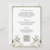 Sage Green Pumpkin Wreath QR Code Hochzeit Einladung (Rückseite)