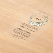 Sage Green Pumpkin Wreath Wedding Acryleinladungen (Ablage )