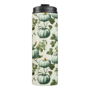 Sage Green Pumpkins & Autumn Florals Thermosbecher