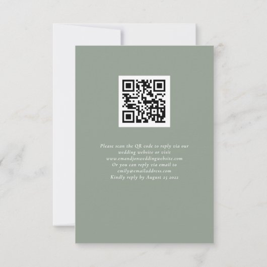 Sage Green Pumpkins Fall Florals Script QR Code RSVP Karte (Rückseite)