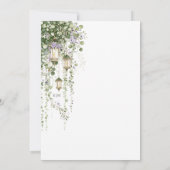 Sage Green Purple Floral Lantern Wedding Einladung (Rückseite)