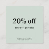 Sage green ql Code Loyalität Rabattkarte (Vorderseite)