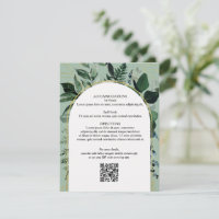 Sage Green QR Code Botanische Trauung Details Kart