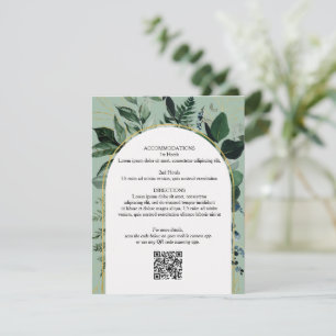 Sage Green QR Code Botanische Trauung Details Kart Begleitkarte