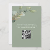 Sage Green QR Code Brunch & Bubbly Eucalyptus Einladung (Rückseite)