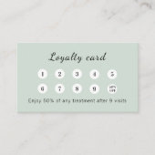 Sage green qr code business logo treuekarte (Vorderseite)