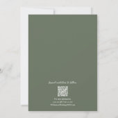 Sage Green QR Code Foto Hochzeit Save The Date (Rückseite)
