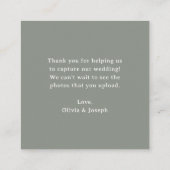 Sage Green | QR-Code Hochzeit Capture the Liebe Begleitkarte (Rückseite)