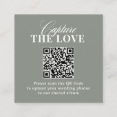 Sage Green | QR-Code Hochzeit Capture the Liebe Begleitkarte (Vorderseite)
