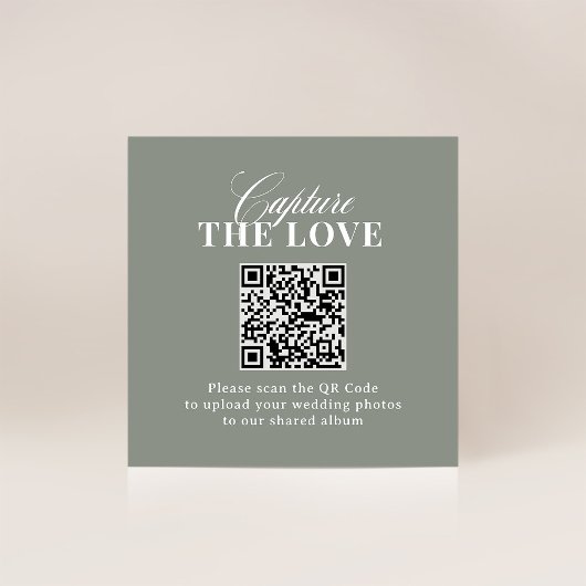 Sage Green | QR-Code Hochzeit Capture the Liebe Begleitkarte