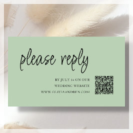 Sage Green | QR-Code | HochzeitsrSVP Begleitkarte