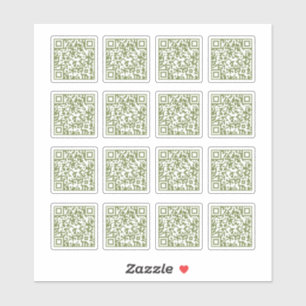 Sage Green QR Code Laser Cut Vinyl Aufkleber
