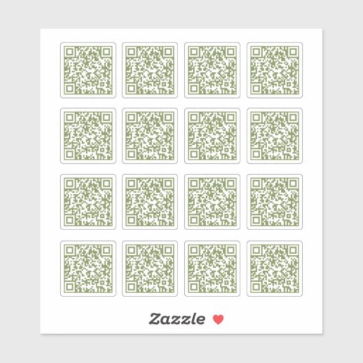 Sage Green QR Code Laser Cut Vinyl Aufkleber (Blatt)