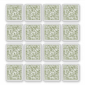Sage Green QR Code Laser Cut Vinyl Aufkleber (Vorderseite)
