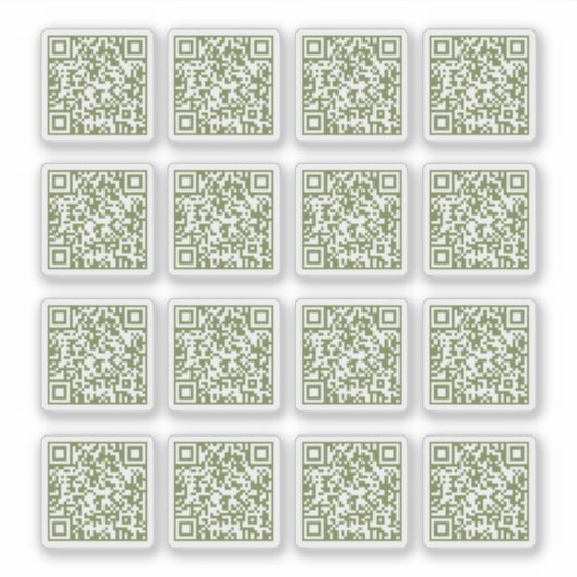 Sage Green QR Code Laser Cut Vinyl Aufkleber (Vorderseite)