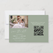 Sage Green QR Code Modern Save the Date 4 Foto (Rückseite)