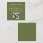 Sage Green QR Code Modern Wedding Details Minimal Begleitkarte (Vorne/Hinten)