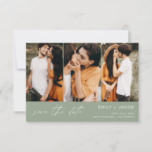 Sage Green QR Code Modernes Save the Date Elegante
