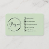 Sage Green QR Code Photo Visitenkarte (Rückseite)