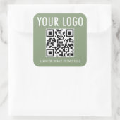 Sage Green QR Code Stickers Business Logo Square (Tasche)